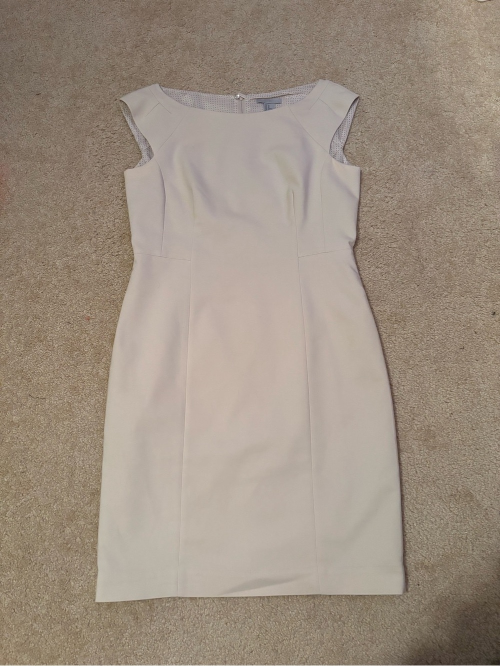 H&M Cream Sleeveless Sheath Dress